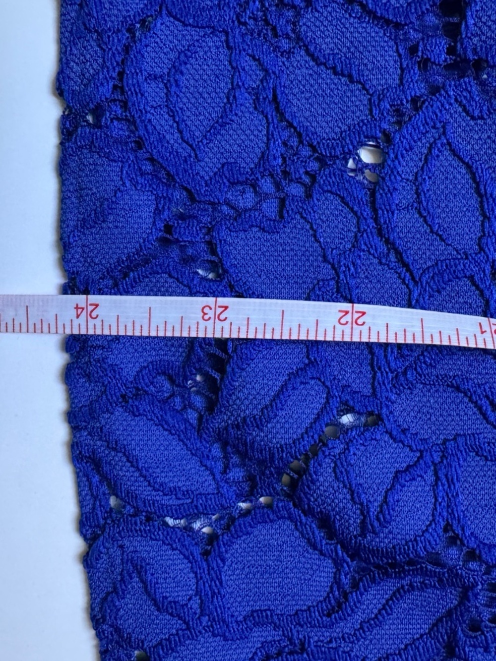 J.Crew Floral Lace Blouse Cobalt Blue Short Sleeve Top Size 12 - Picture 3 of 5